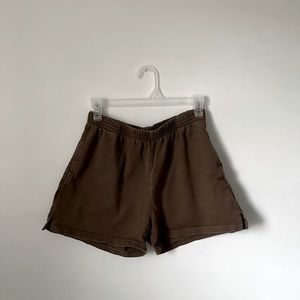 John Galt brown sweat shorts, one size only